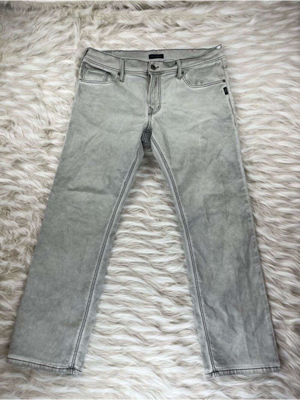 Silver Y2K Eddie Jeans Men's 38x31 Mid Rise Relaxed Fit White